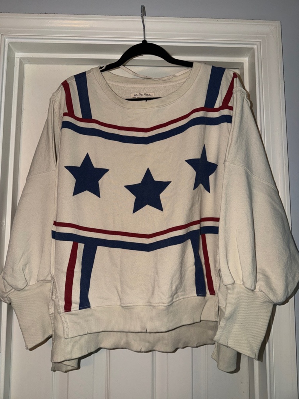 We The Free Free People Camden Patriotic Stars Stripes Sweatshirt - Women